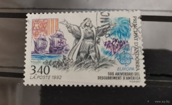 Андорра FR 1992г. Марки Европы Путешествия в Америку [ Mi 438 ] *