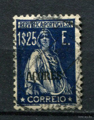 Португальские колонии - Азорские острова - 1930/1931 - Надпечатка ACORES на марках Португалии. Жница 1,25Е - [Mi.333] - 1 марка. Гашеная.  (Лот 116AU)