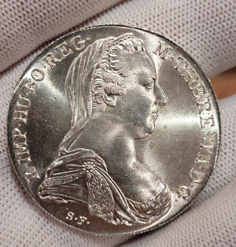С 1р без мц! 1 талер 1780 Австрия Мария Терезия - крупное серебро рестрайк! Горящая!