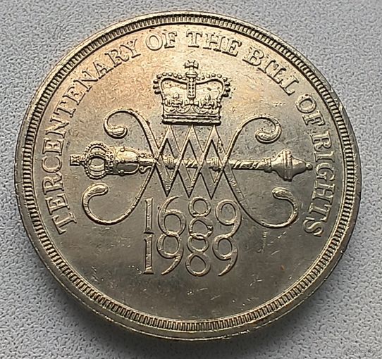 Великобритания 2 фунта, 1989 300 лет "Биллю о правах" Англии 4-3-14