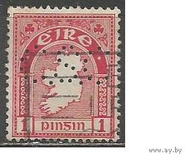 Ирландия. Карта страны. 1922г. Mi#41. Марка с перфином.