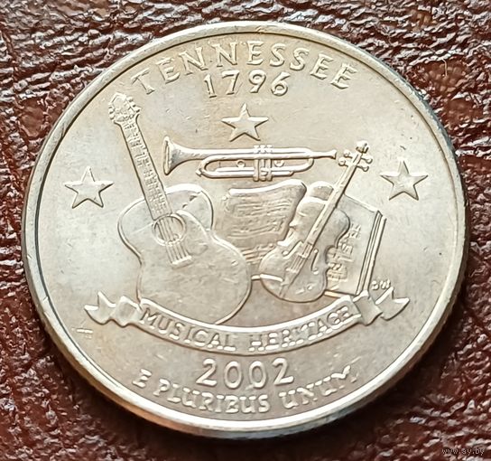 США 25 центов , D 2002 Квотер штата Теннесси    ( 2-5-3 )