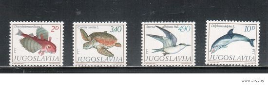 Югославия-1980 (Мих.1834-1837) , ** , Морская фауна(полная серия)