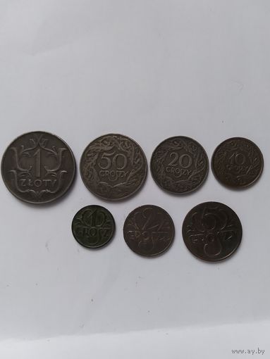 Набор монет буржуазной Польши. 1923-1929гг.