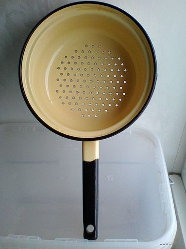 Дуршлаг - Эмалированный с Рисунком - СССР.