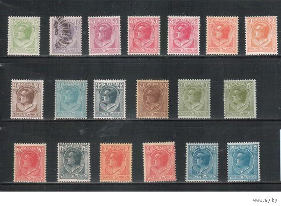Монако-1924(Мих.78-96)   * (1 м- гаш.)  ,  , Стандарт, Князь Луис II, (полная серия)