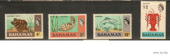 Багамы-1971(Мих.321-331) , **  , Морская  Фауна, Рыбы,Раки, Черепаха