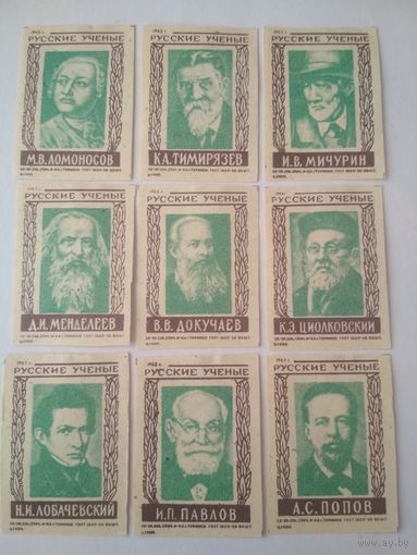 Спичечные этикетки ф.Туринск. Русские учёные. 1963 год