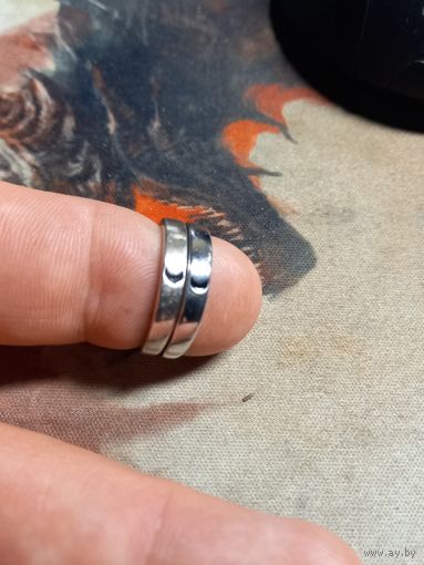 Кольца помолвочные Ag925 полумесяц гравировка I Love you безразмерные
