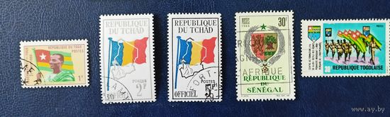 Флаги и гербы на марках стран Африки