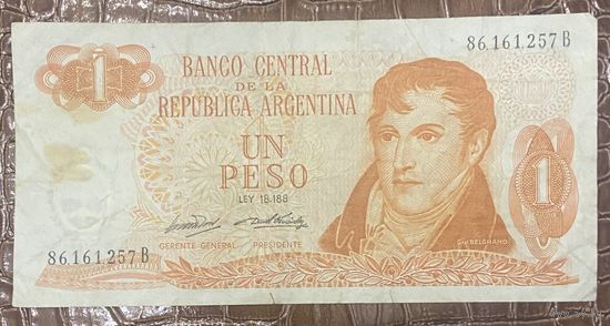 Банкнота Аргентины 1 песо 1970 год.