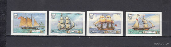 Флот. Парусные корабли. Тувалу. 1986. 4 марки б/з. Michel N 356-359 (- е).