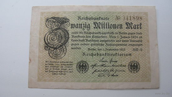 Германия 20 миллионов марок 1923