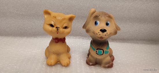 Резиновые игрушки. Кошечка и собачка. 18