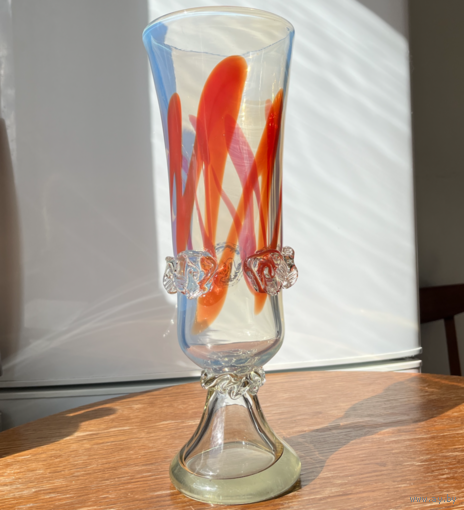 Ваза цветное стекло винтаж высокая 36cm