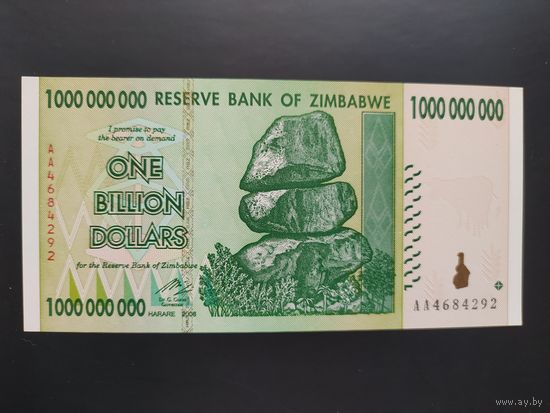 Зимбабве. 1 000 000 000 долларов (образца 2008 года, P83, UNC)