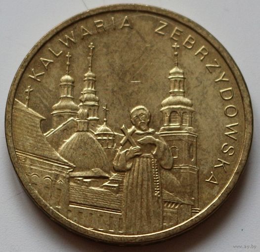 Польша 2 злотых 2010 год "Города Польши - Кальваря-Зебжидовская"