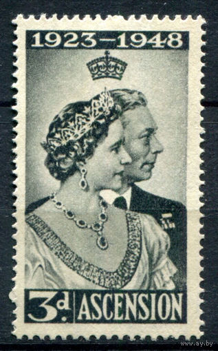Британские колонии - Асенсьон (о-в Вознесения) - 1948г. - серебряный юбилей свадьбы короля Георга VI и королевы Елизаветы - 1 марка - чистая, без клея [Mi 55]. #3-WB-94-A-2