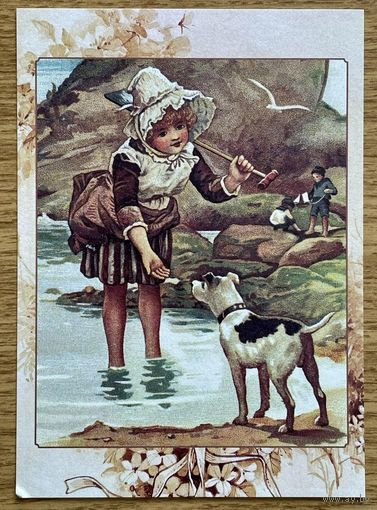 Репринт.Открытка для посткроссинга 10,5 х 14,8 см "Далёкое детство"издателя начала 20 века Эрнеста Нистера