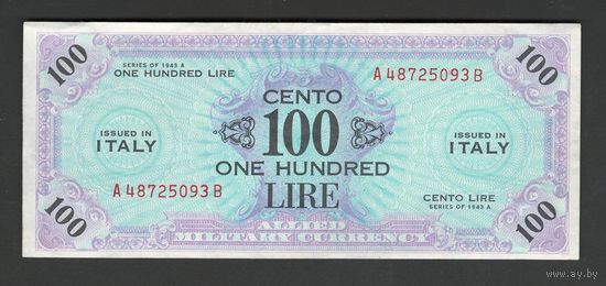 Италия 100 лир 1943 года. Серия A-B. Тип Р-M21b. Состояние XF+