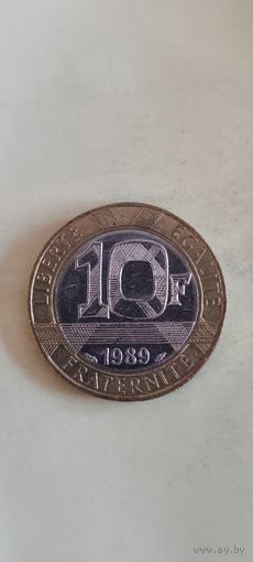 Франция 10 франк 1989
