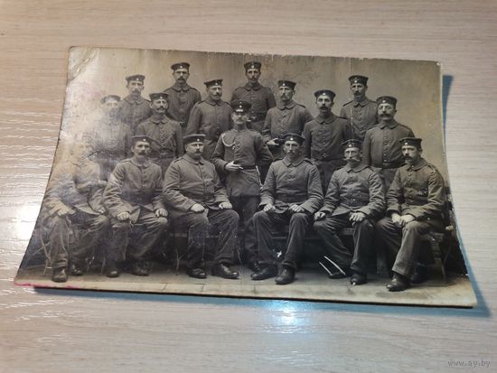 Почтовая карточка, фотография с военнослужащими до 1917 года, размер 14*9 см.