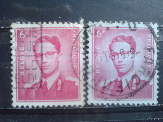 Бельгия 1958 Король Болдуин  6 франков  Оттенки цвета