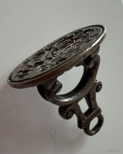 Печать Шляхетская 17-18 век. Герб именной с птицей. СЕРЕБРО. РЕДКОСТЬ.