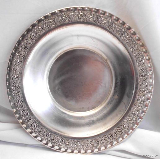 Тарелка Блюдо Поднос 34,0 см Серебрение Silver Plated 900 Турция