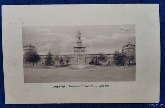Старинная открытка. Милан. Замок Сфорца. Чистая.