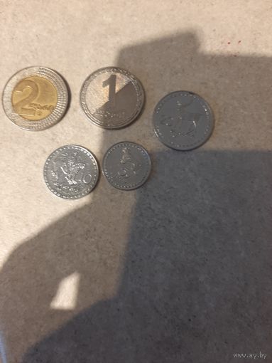 Монеты Грузии 5 штук