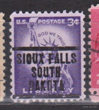 Архитектура США 1954 год Лот 7 С НАДПЕЧАТКОЙ ИЛИ ПРЕДВАРИТЕЛЬНЫМ ГАШЕНИЕМ