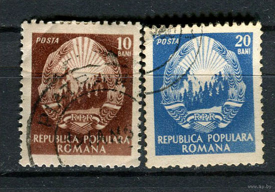 Румыния - 1952/1953 - Герб - 2 марки. Гашеные.  (Лот 45HD)-T4P16