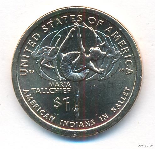 1 доллар США 2023 год Сакагавея Мария Толчиф индейцы в балете двор Р _состояние UNC