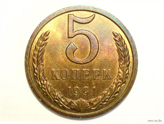 5 копеек 1991 Л UNC #K