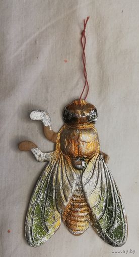 Елочная игрушка "Муха", картонаж, конец 40-х