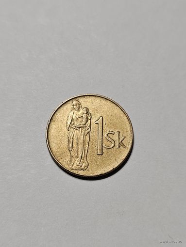 Монета 1 крона Словакия 1993 г.