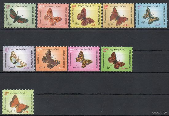 Бабочки Иран 2003/2004 годы 3 серии марок (5+4+1)