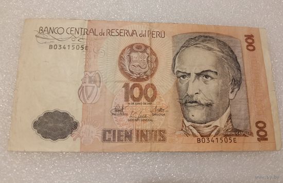Перу, 1987 год, 100 инти, интис, Intis, PERU