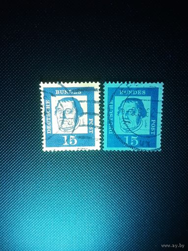 ФРГ. Стандарт. 1961г. разная бумага, гашеная