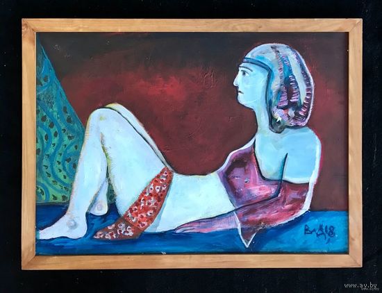 Акулов В.И. "Ню", холст, масло. Размер 50х70 см.
