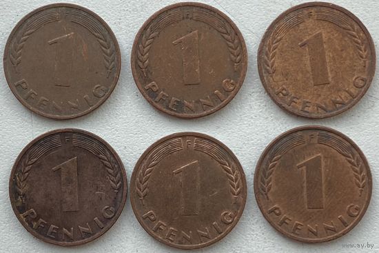 Германия 1 пфенниг 1972 г. F. Цена за 1 шт.