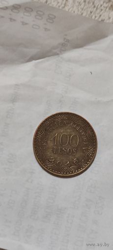 Колумбия 100 песос 2016