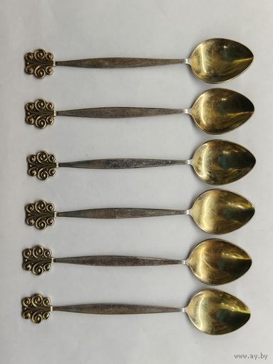 Ложка чайная мельхиор. СССР. 6 шт. длинна 15 см.