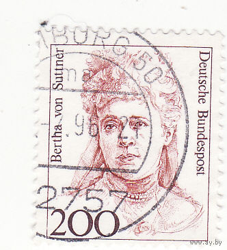 Берта фон Саттнер (1843-1914), австрийский писатель 1991 год