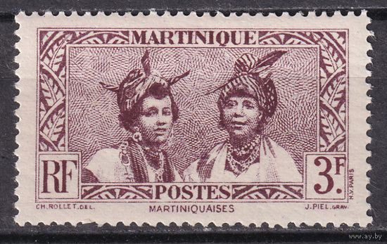 11.FrK. Франция. Колонии. Мартиника. Местные мотивы. 1933 г. 3 Fr. Mi.#151.