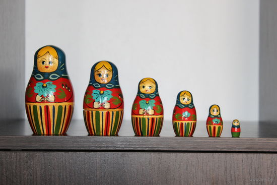 Деревянные матрешки, из СССР, 6 шт.