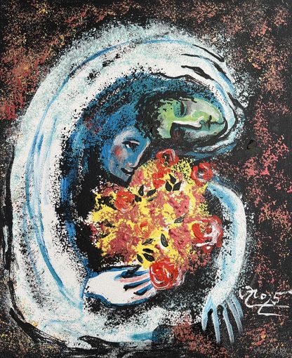 Панно картон масло акрил