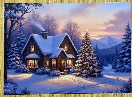 Открытка новогодняя. Чистая 10х15 см.