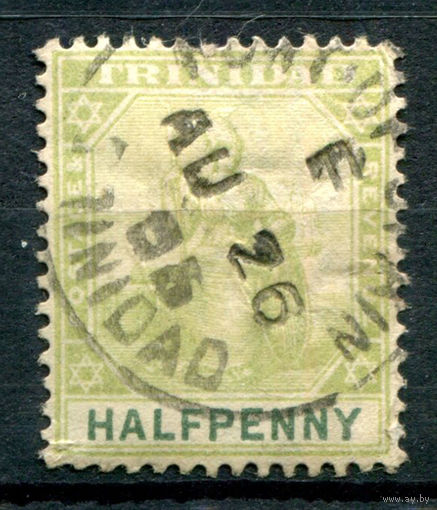 Британские колонии - Тринидад - 1901/06г. - Британия, 1/2 P - 1 марка - гашёная [Mi 48]. #4-B5-136-A-1